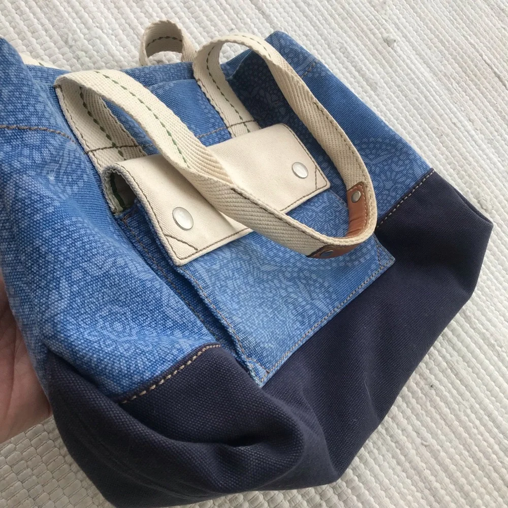 FOSSIL TOTE CANVAS with Leather